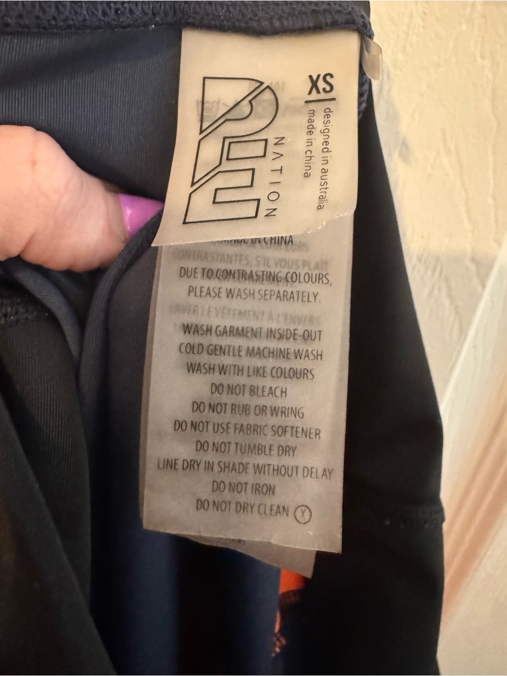 PE NATION Rebuild Leggings Navy Blue Orange Colorblock Size XS - Picture 5 of 5